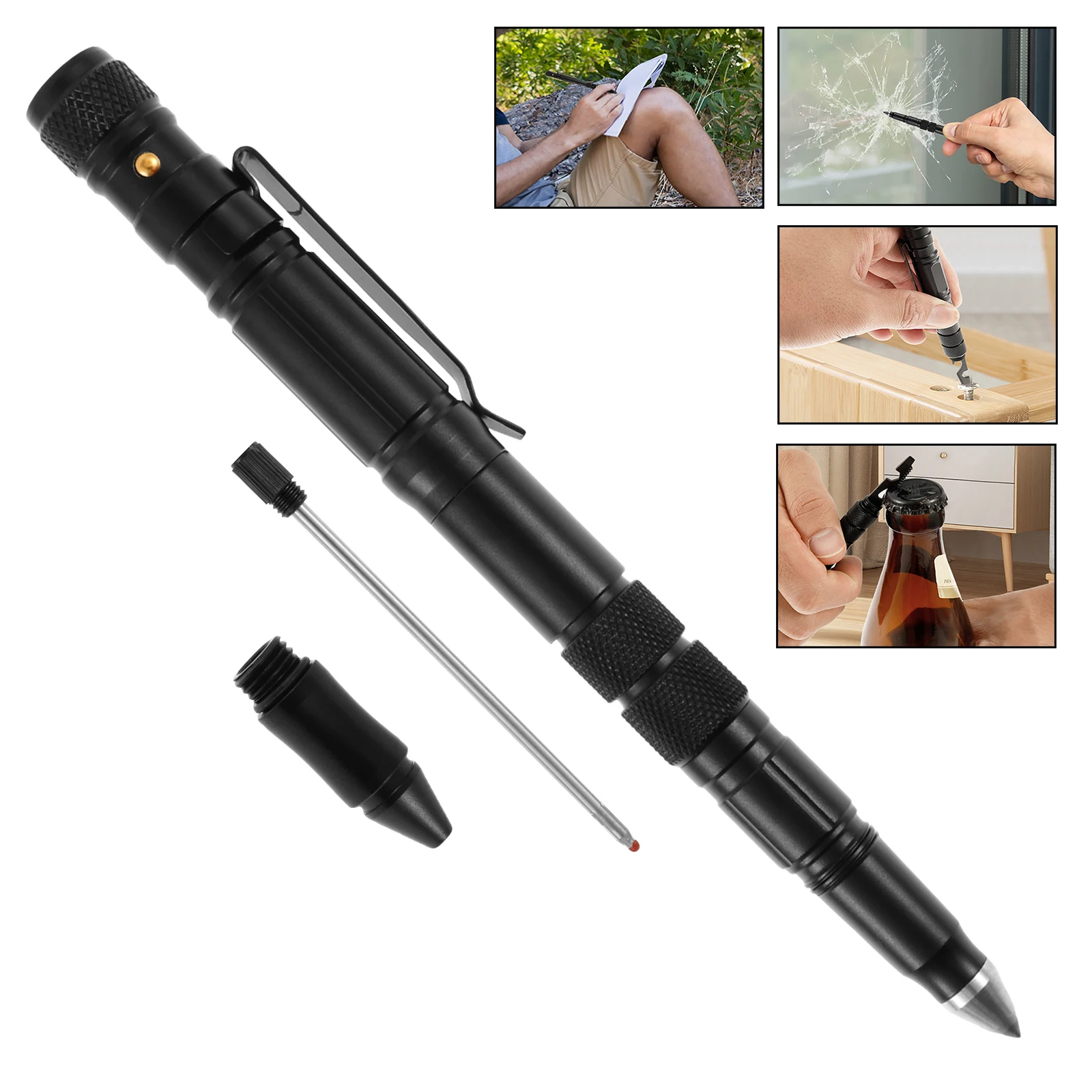 

Multifunctional Pen Multi Tool Pen with LED Multitool Pens for Cutting Metal screwdriver Opener breaking car windows emergencies