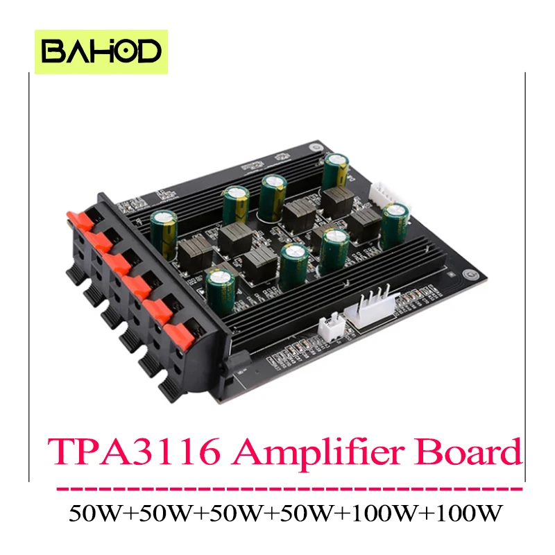 BAHOD TPA3116 5.1 Digital Sound Amplifier Audio Board Amplificador 50Wx4 100Wx2 Speaker PowerAmplifier DIY 5.1 Home Theater