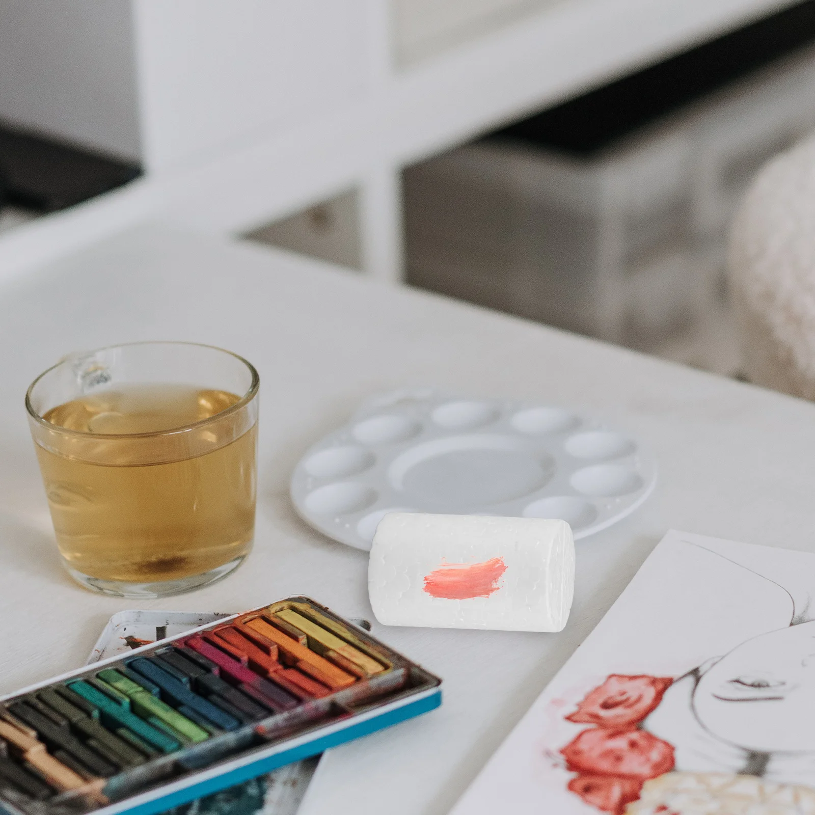 

10pcs White Cylinders 5 X 3 Cm For Christmas Crafts Diy Decorations Craft Foam Cake Polystyrene Tubes Modeling Lightweight