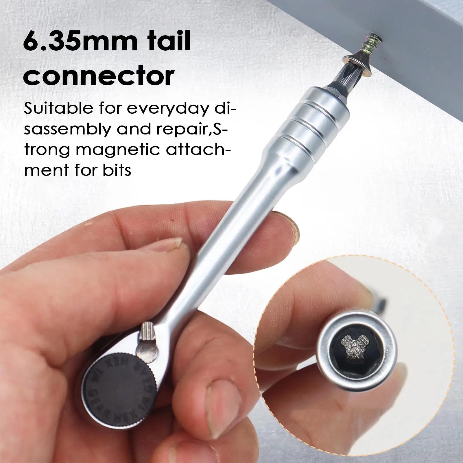 Wrench Set 72-Teeth Adjustable Repair Tools 1/4inch Home Magnet Ratcheting Wrench For Garage Plumbing Furniture Appliance Car
