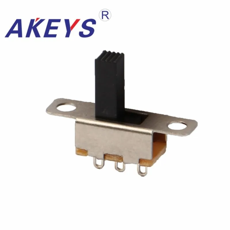 10PCS SS-12F15 1P2T-G5 Single pole double throw slide switch 3 pin verticle type handle heights can be customized pin with holes