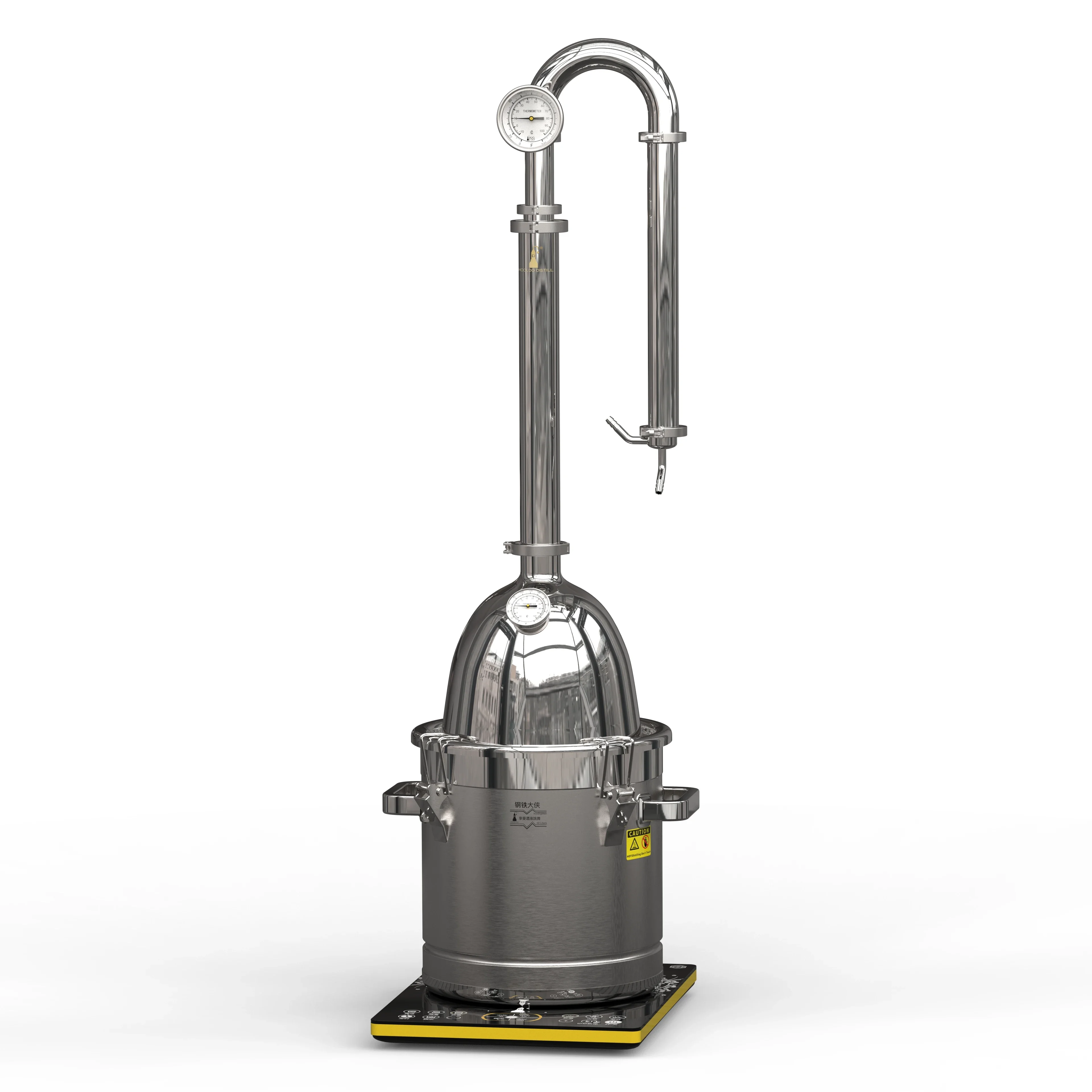 HOOLOO SV22 جهاز تقطير منزلي عمود من الفولاذ المقاوم للصدأ شبكة نحاسية كحول لا يزال جهاز Moonshine رم براندي ويسكي جين #5