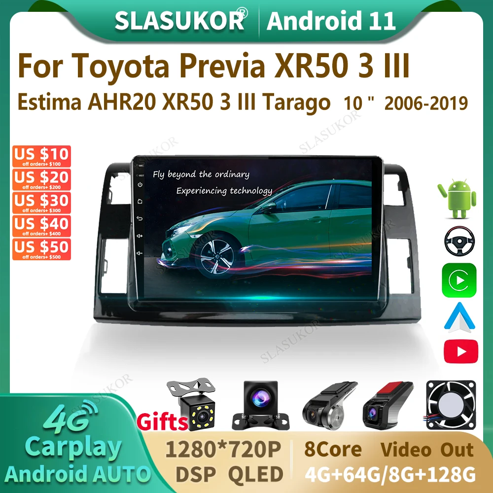 9 Inch For Toyota Previa Estima Tarago 2006-2019 Android Car Radio GPS Multimedia Video Player Audio Stereo Player Navigate