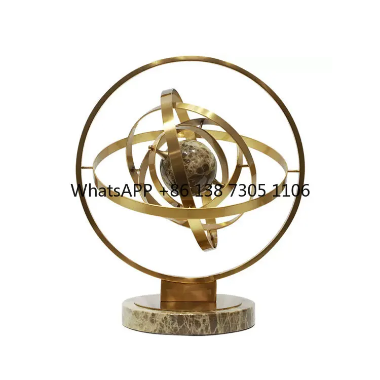 Modern light luxury metal bronze earth celestial ornament office home study ornament