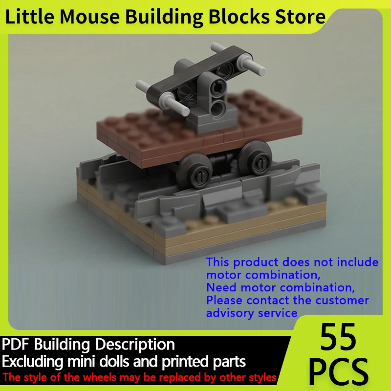 

City Car Model MOC Building Bricks Old-Timey Hand-Pumped Rail Car Modular Technology Gifts Holiday Assemble Children Toys Suit