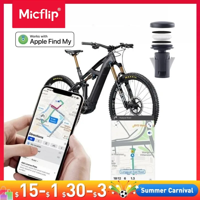 Hidden Tag Bike Mount Tracker, Anti-Theft Finder, Item Locator for Apple Air Tag, Electric Bike, Scooter [MFI Certified]