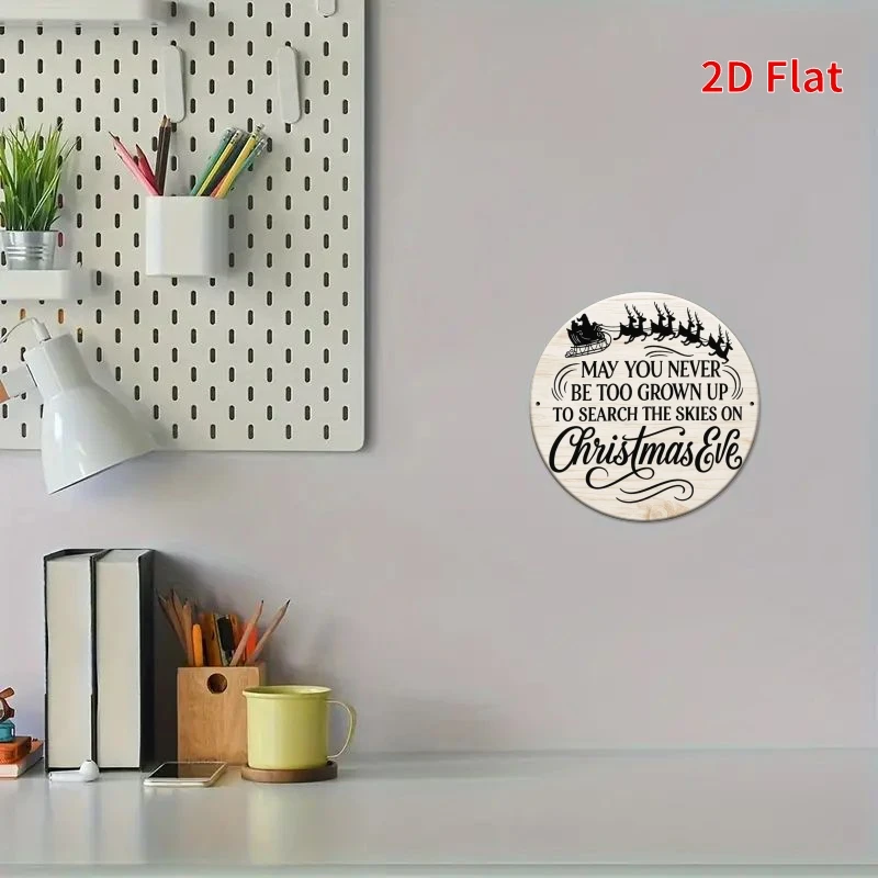2D Flat - 1pc of 2D Flat Printed Iron Sign Featuring a Christmas Eve Design, Measuring 7.87X7.87 Inches (20X20 Cm). It'S Durable