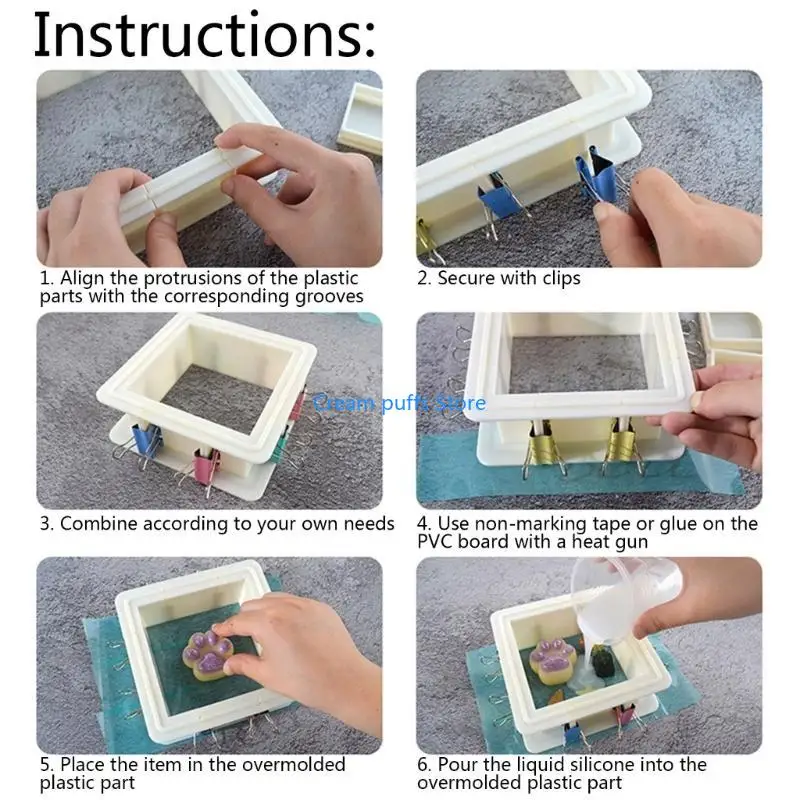 

50LE Adjustable Mold Housing for Silicone Molds Making Mold for Mold Making Plastic Housing Frame for DIY Resin Molds
