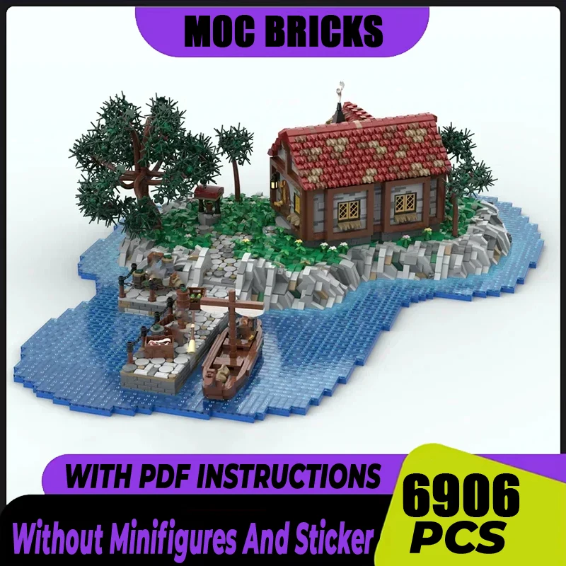 City Street View Moc Building Blocks Modular Greenhaven Island Bricks Model DIY Assembly Construction Toy Holiday Birthday Gifts