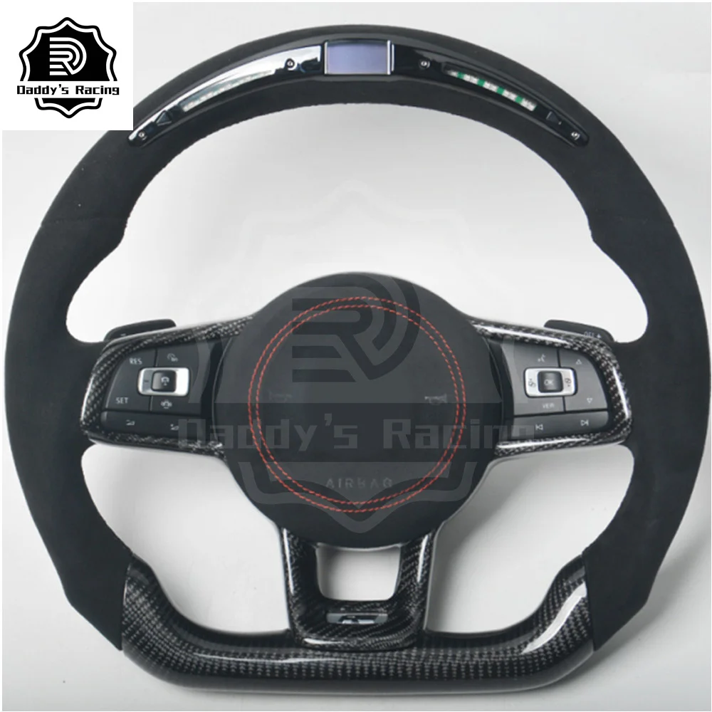 

Carbon Fiber Genuinee Steering Wheel Fit For 2009-2013 MK7 GTI Golf7 Car Interior Decoration Trim With Led Display