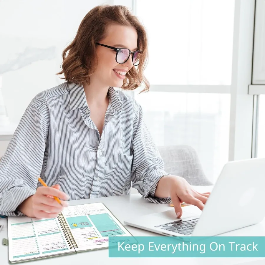 Undated Weekly Planner Weekly To Do List Notebook with Goal Habit Tracker Organizer A5 Weekly Planner Notebook with Spiral Bind