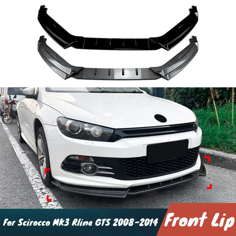 

For 2008-2014 VW Scirocco MK3 Rline GTS Car Front Bumper Lip Chin Spoiler Protective Cover Body Kit Exterior Tuning Accessories