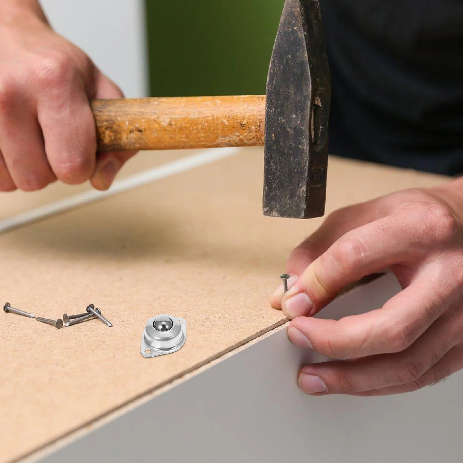 8pcs Metal Ball Transfer Bearing Wheel Steel Roller For Furniture Universal Caster Low Profile Durable Omnidirectional Rotation