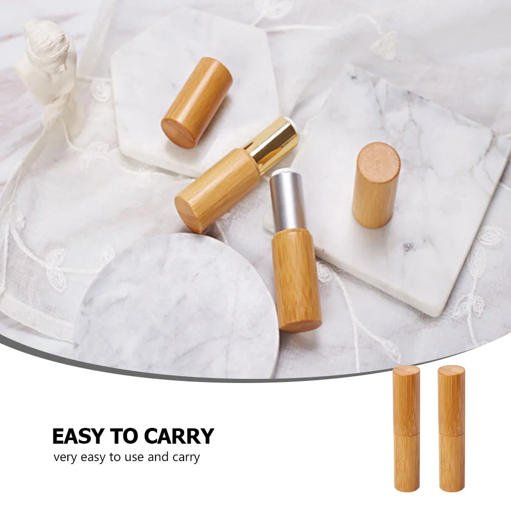 

2Pcs DIY Empty Lipstick Tube Compact Lip Color Bottle Lightweight Reusable Makeup Holder Travel Tool Lipstick Bottle