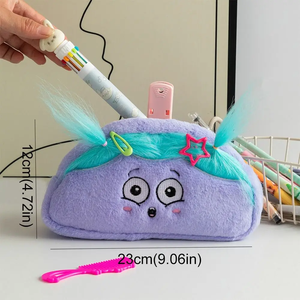 Креативная плюшевая кукла, плюшевая сумка-карандаш, мягкая прическа «сделай сам», мультяшная сумка для ручек, милый дизайн, канцелярская сумка, студенческая