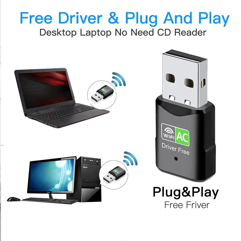 USB Wifi 어댑터 600Mbps 무선 네트워크 카드 2.4G 및 5.8GHz USB 이더넷 PC WiFi 어댑터 Lan 300Mbps Wifi 동글 AC Wifi 수신기