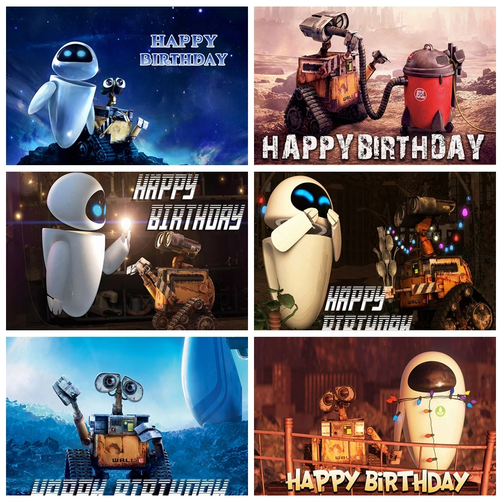 

Wall-E EVE Theme Cake Table Background Kid Children's 1st Birthday Game Party Wall Decoration Baby Shower Photography Backdrop