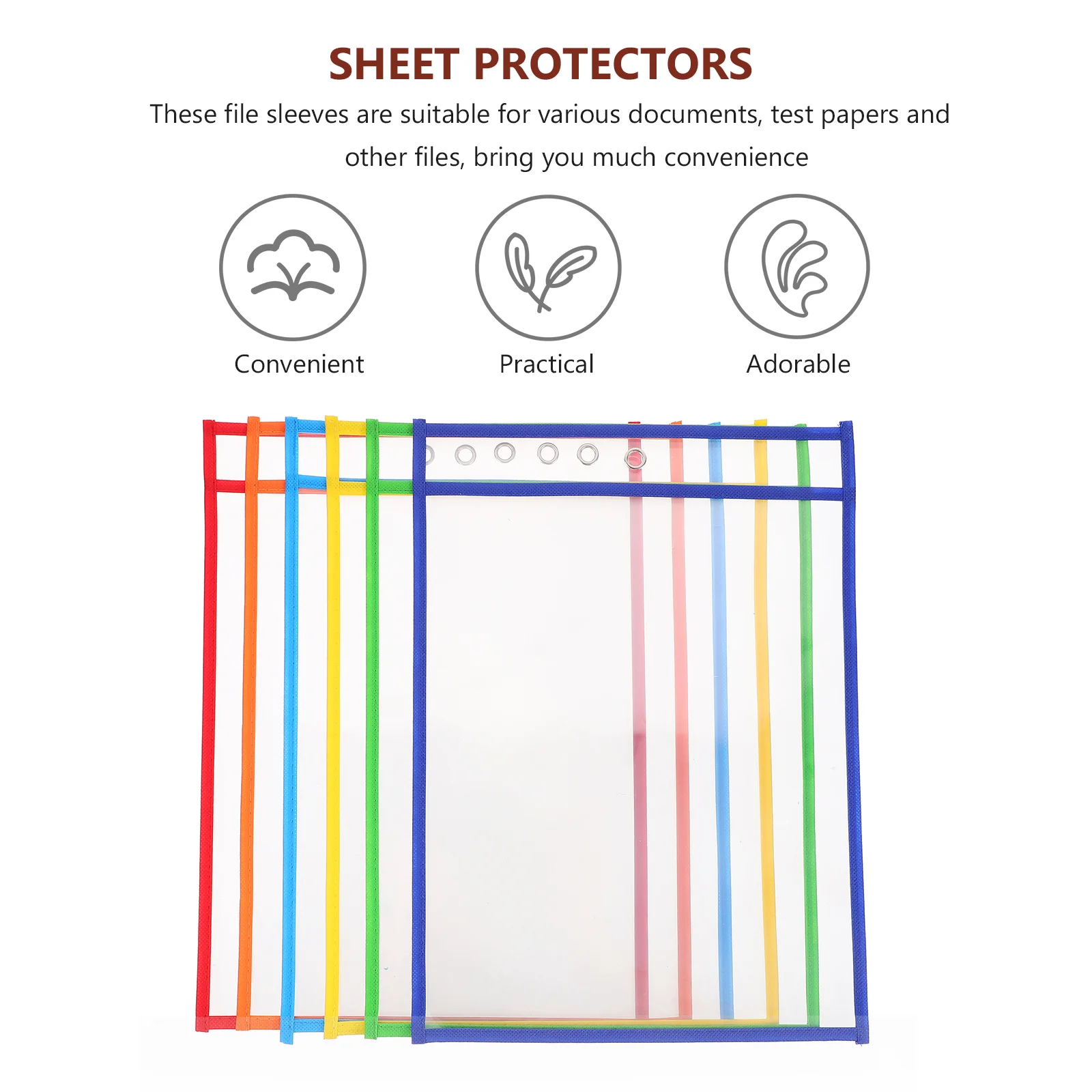 6 Pcs Page Flip File Rack Single Accessories Transparent Folder Information Bag Pet Reusable Erasable 6pcs Package Scrapbook