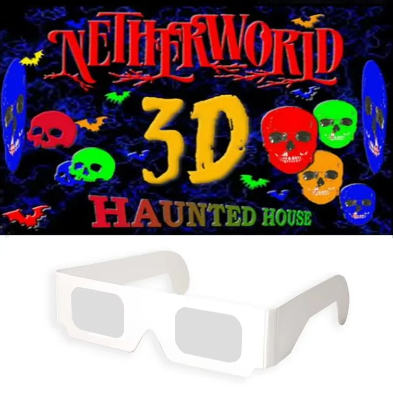 100pcs 3D Spectrum Glasses 250g Cardboard 3D Full-Frame Chroma Depth Glasses for Books,Magazines&Schools Education