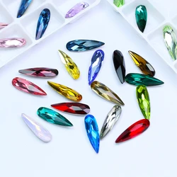 Long Water Drop Shape Crystal Beads Pointed Back Fancy Stones K9 Glass Diamonds For Jewelry Making Craft Clothes Decoration