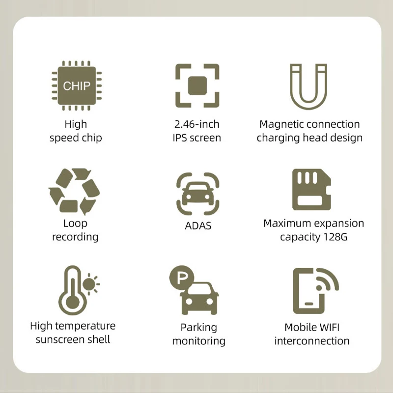 2K HD داش كام صغير محمول مزدوج سيارة DVR ADAS المغناطيسي شحن مسجل مركبة للرؤية الليلية كاميرا صغيرة محرك مسجل #2