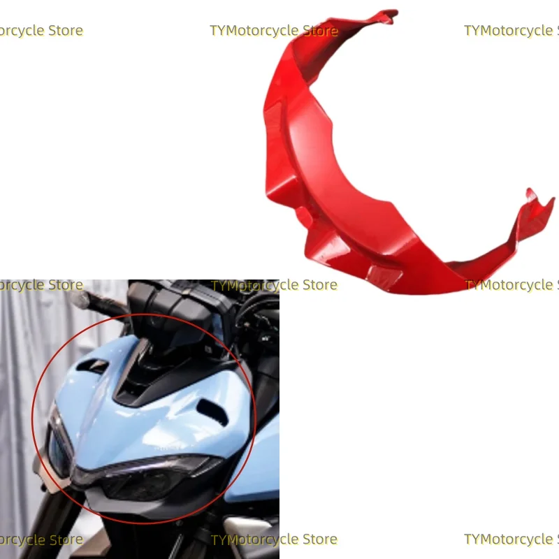 

Bright red Headlight Lower Surround Guard Head Light Lower Fairing Cover Fit For DUCATI Streetfighter V4 V4S V4SP 2020-2023