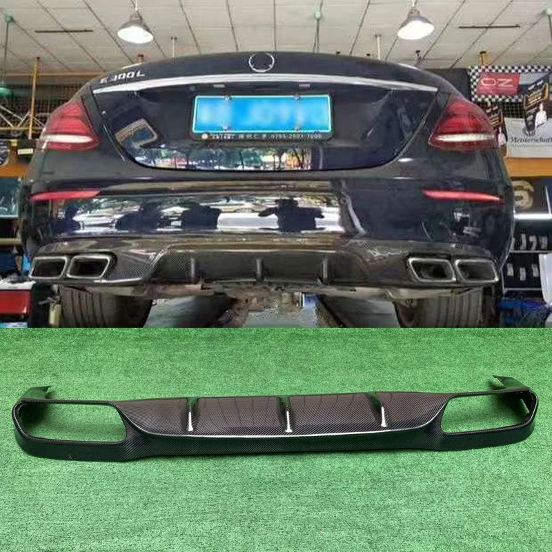 

W213 Sport AMG Задний диффузор из углеродного волокна для Mercedes-Benz E-Class W213 с плоским логотипом