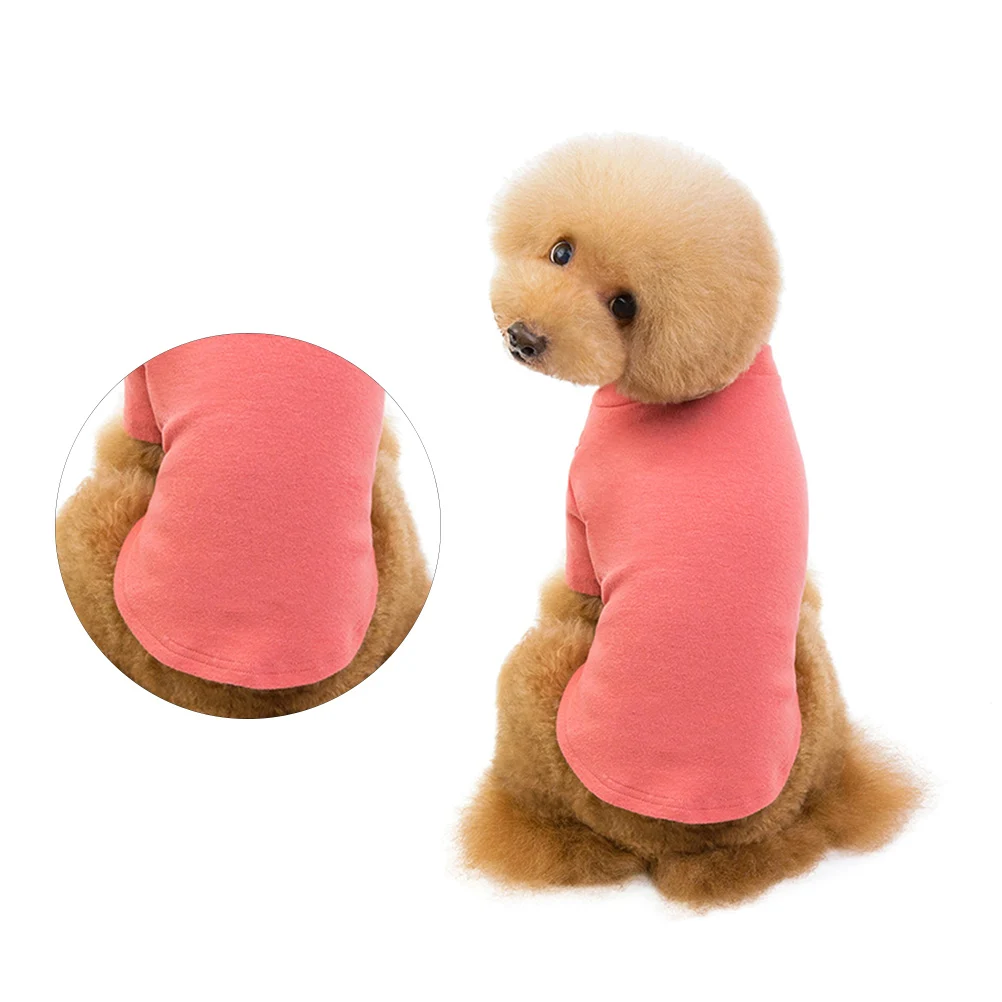 

Pet Solid Color Shirt Pet Fashion Cotton Clothes Pet Leisure Costume Undershirt Pajamas (Pink, Size XL)