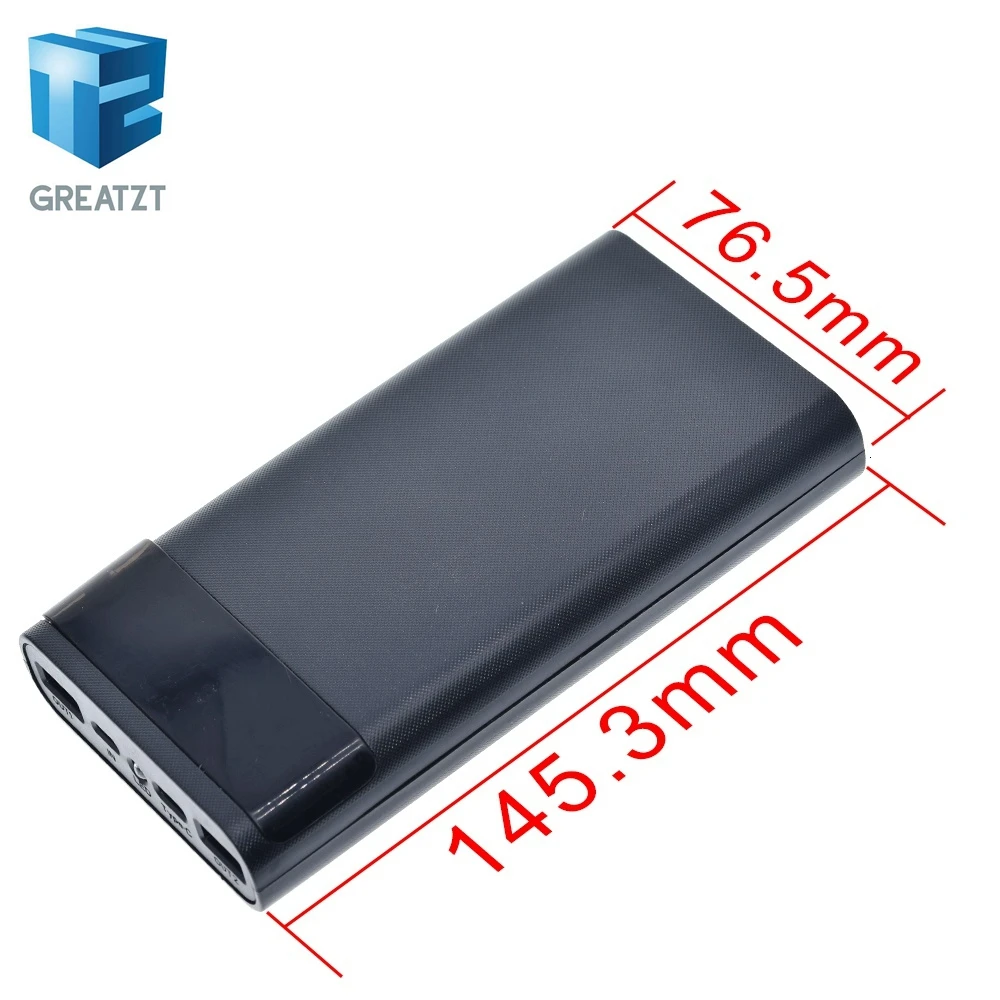 GREATZT Portable 5V 6x18650 Power Bank Battery Box Shell Case DIY Type-C Micro USB Fast Charging Mobile Phone Charger Box Case