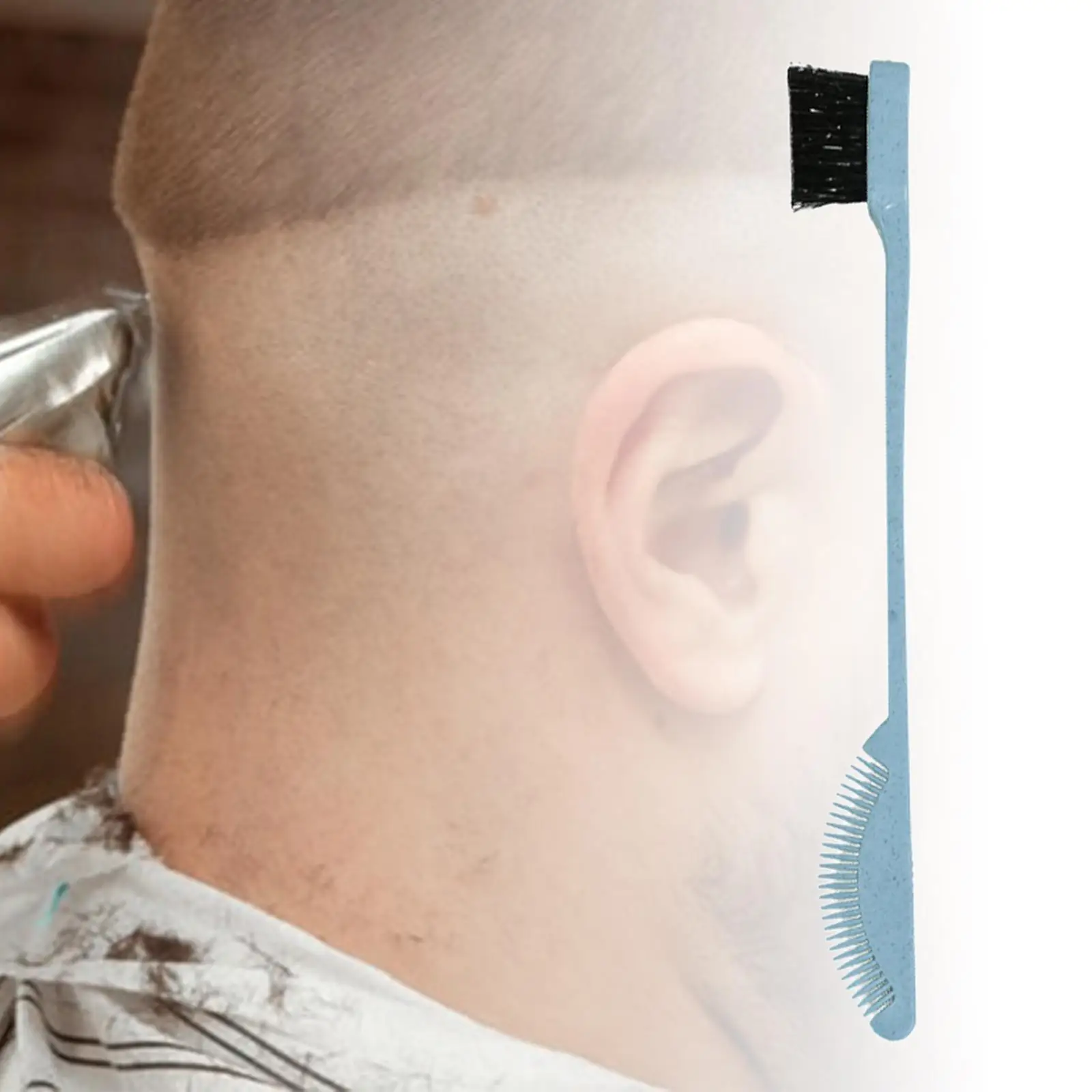 Pratico pettine per capelli con spazzola per il controllo dei bordi a doppia faccia 2 in 1 Combo Grooming