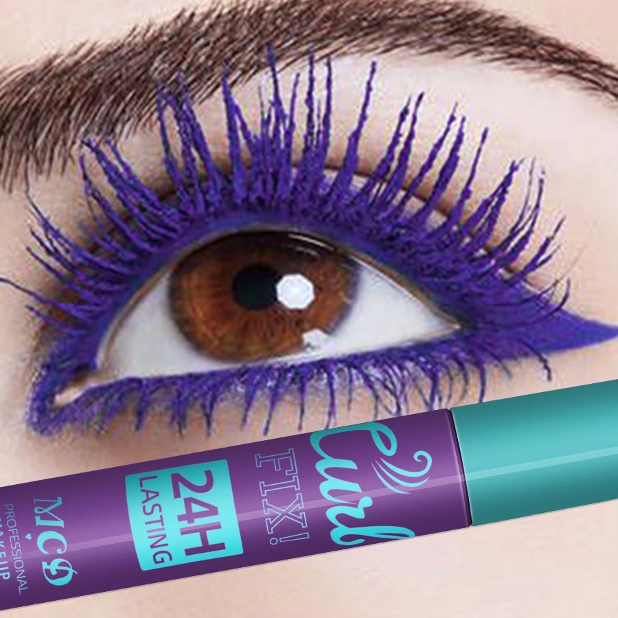 Mascara sottile colorato impermeabile ciglia arricciate ad asciugatura rapida ciglia multicolori trucco cosmetico blu verde a lunga durata