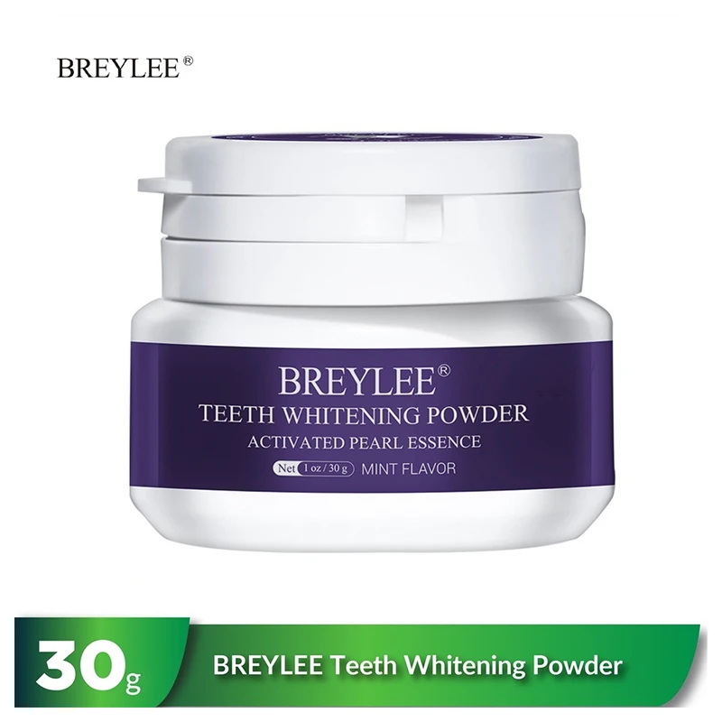 BREYLEE Tooth Whitening Powder Mint Flavor Cleaning Oral Cleaning Breathing Removing Tooth Stains Dental Care Products