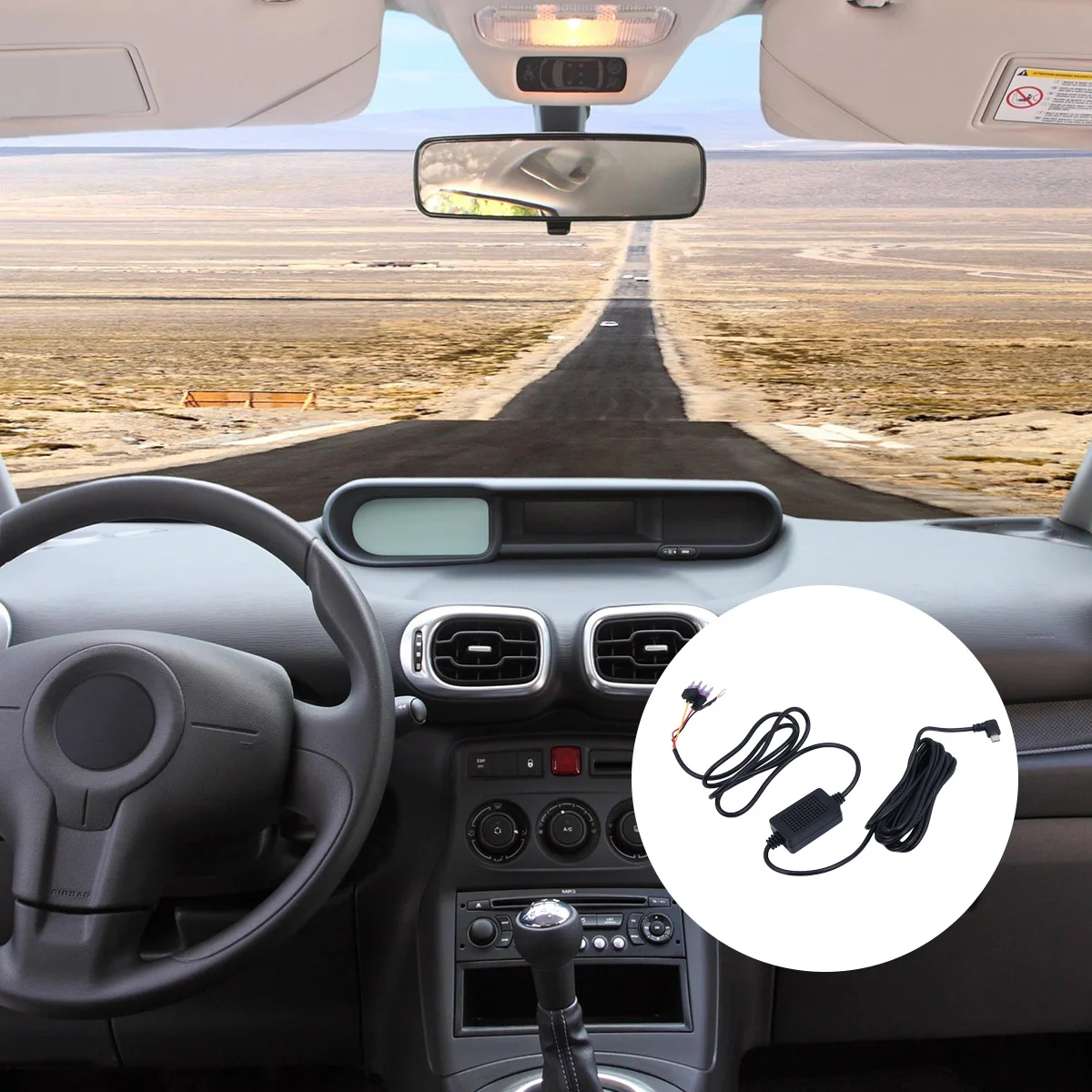 

Car Recorder Navigation Wire Plug Dashboard Cigarette Lighter Cable ABS PC Dash Cam Connection Lead Power Line Vehicle Wiring