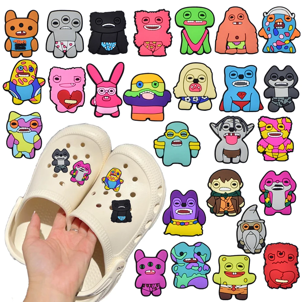 26-100pcs Hot Toys Wacky Cartoon Monster Series PVC Shoe Charms Accessories DIY Detachable Waterproof PVC Shoe Decorations Gifts