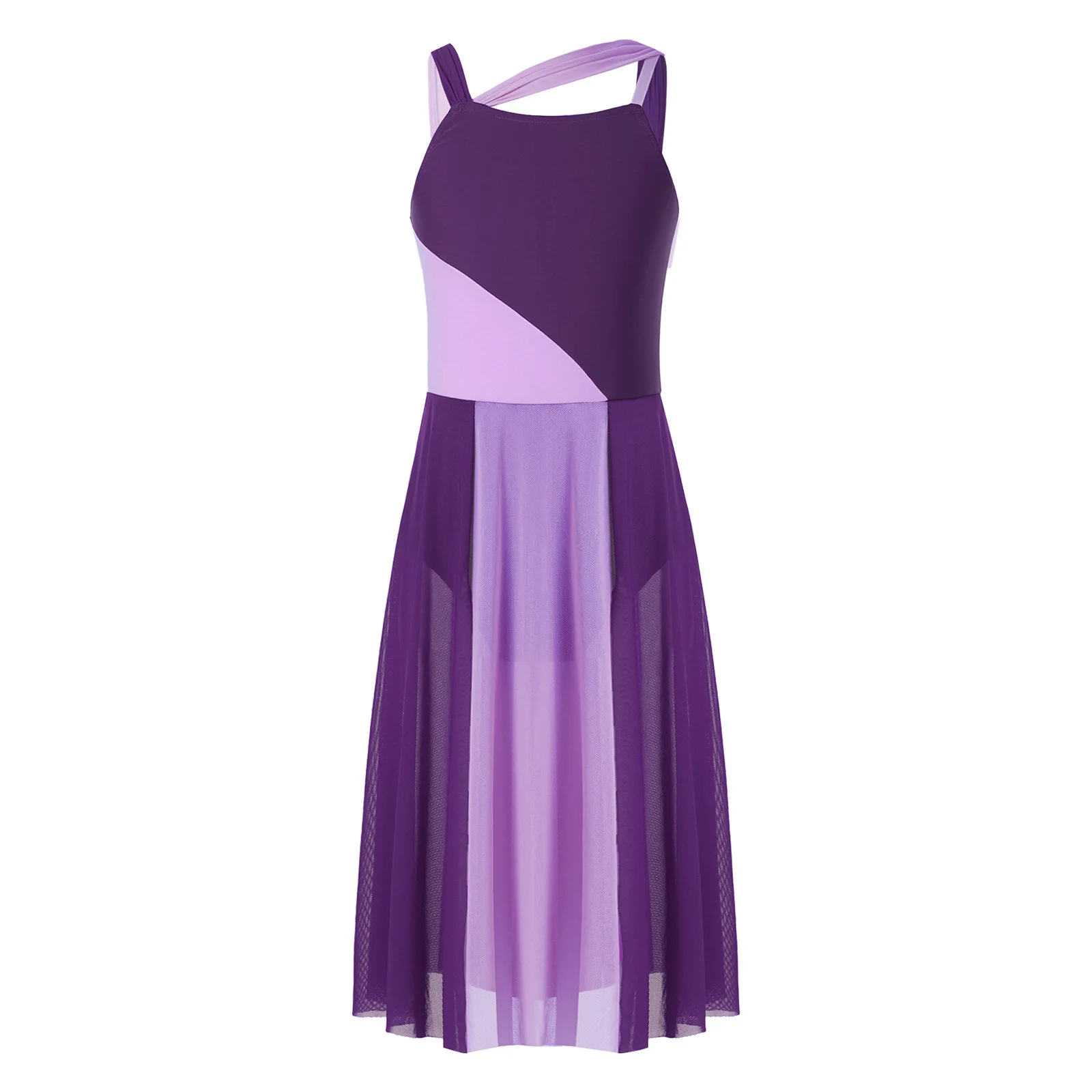 Vestido de dança lírica chiffon para crianças, Ballet Dancewear, Collant de ginástica, Traje de dança moderna para meninas