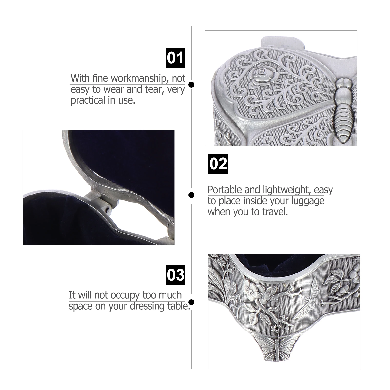 

Chic Zinc Alloy Jewelry Storage Box Creative Organizer for Women Girls Valentine Christmas Birthday Gifts Jewelry Storage Case