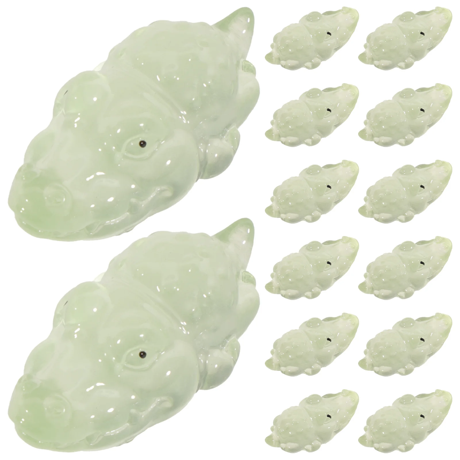 

20Pcs Miniature Alligator Resin Cute Glow in The Dark Small Animal Decor for Garden Micro Landscape DIY Ornament Set