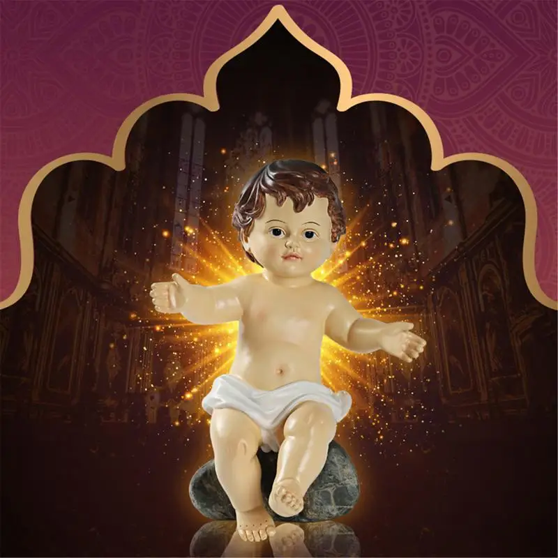 Children's Religious Nativity Resin Figure Small Baby Jesus Doll For Christmas Church Friendship Gift Figurine Manger Group 6CM
