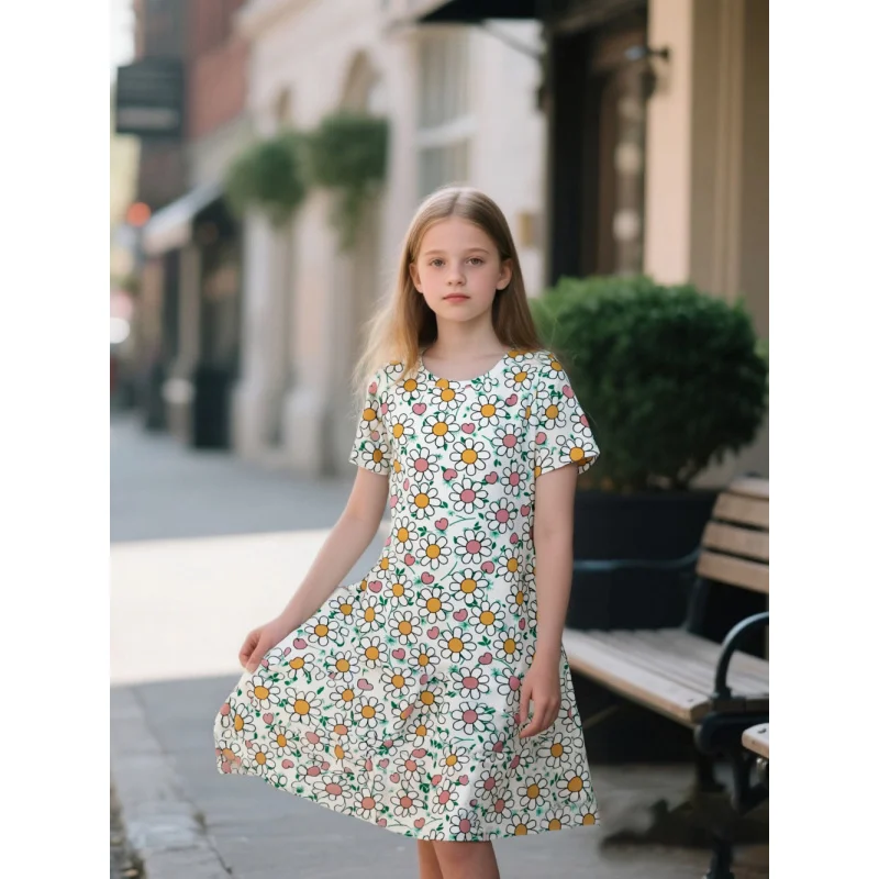 Spring New Arrival Girl's Cute Floral Dress Country Style Hot-Selling TIKTOK Fresh Small Children's Dress 2026