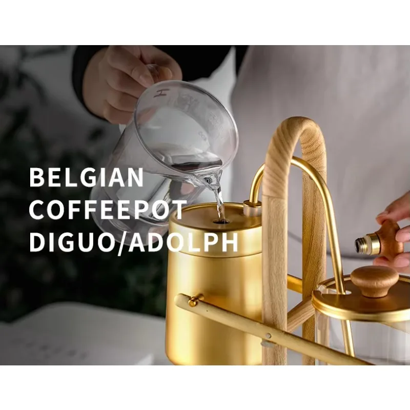 Heiße Verkäufe Aluminiumlegierung + Walnuss Belgischer Siphon Royal Balance Siphon Kaffeemaschine