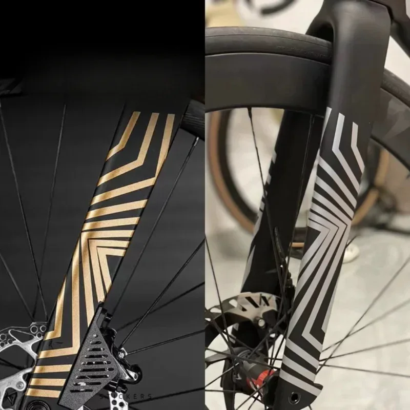 Geometric Blue Bicycle Frame Stickers 2PCS, Waterproof Vinyl Decals for Bike E-Bike Motorcycle Custom Decor
