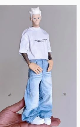 1/6 Schaal Vrouwelijke/mannelijke Soldaat Y2K Losse Casual Broek Streetwear Broek Gescheurde Jeans voor 12Inch Action Figure Body poppen