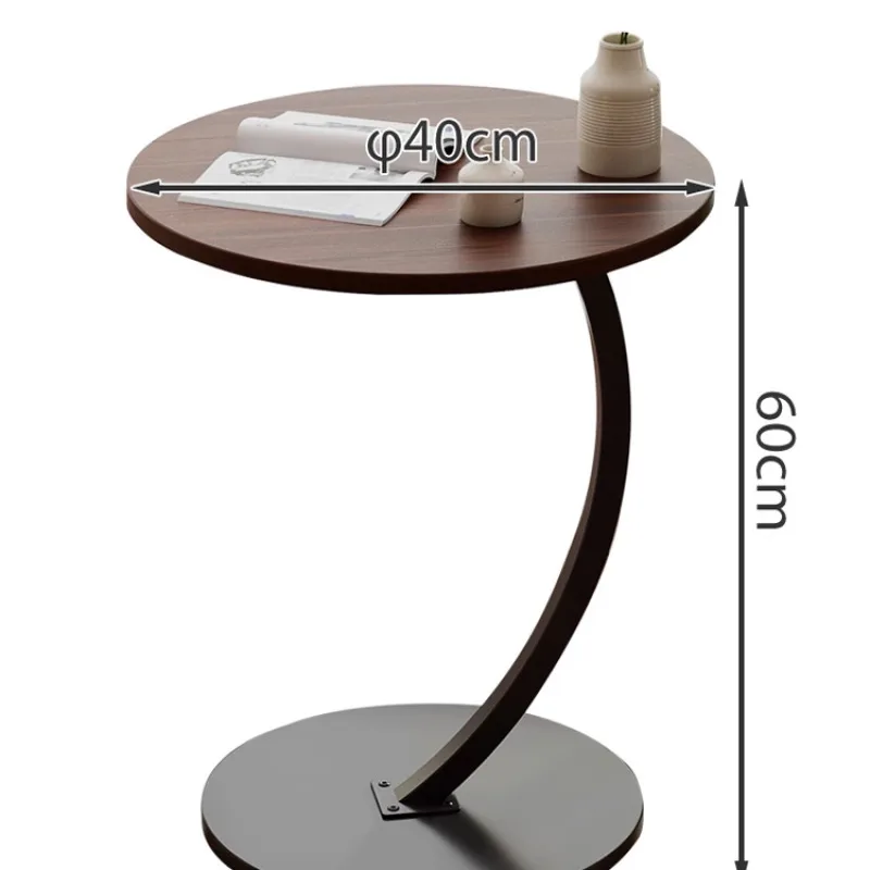 Small apartment light luxury bedside small coffee table round movable small table mini coffee table