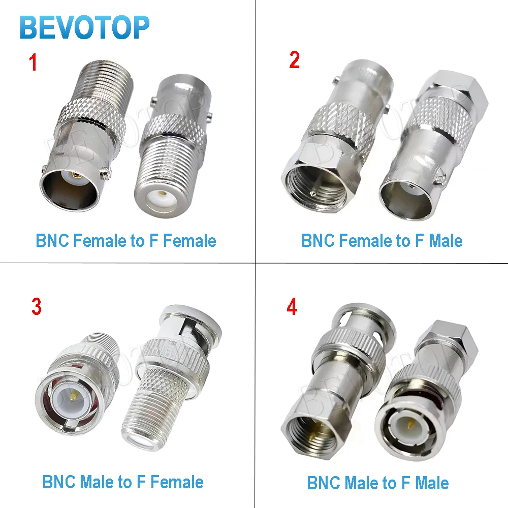 10PCS Q9 BNC to F TV Male to Female Jack Straight Connector RF Coaxial Adapter Converter for Audio Video Cables