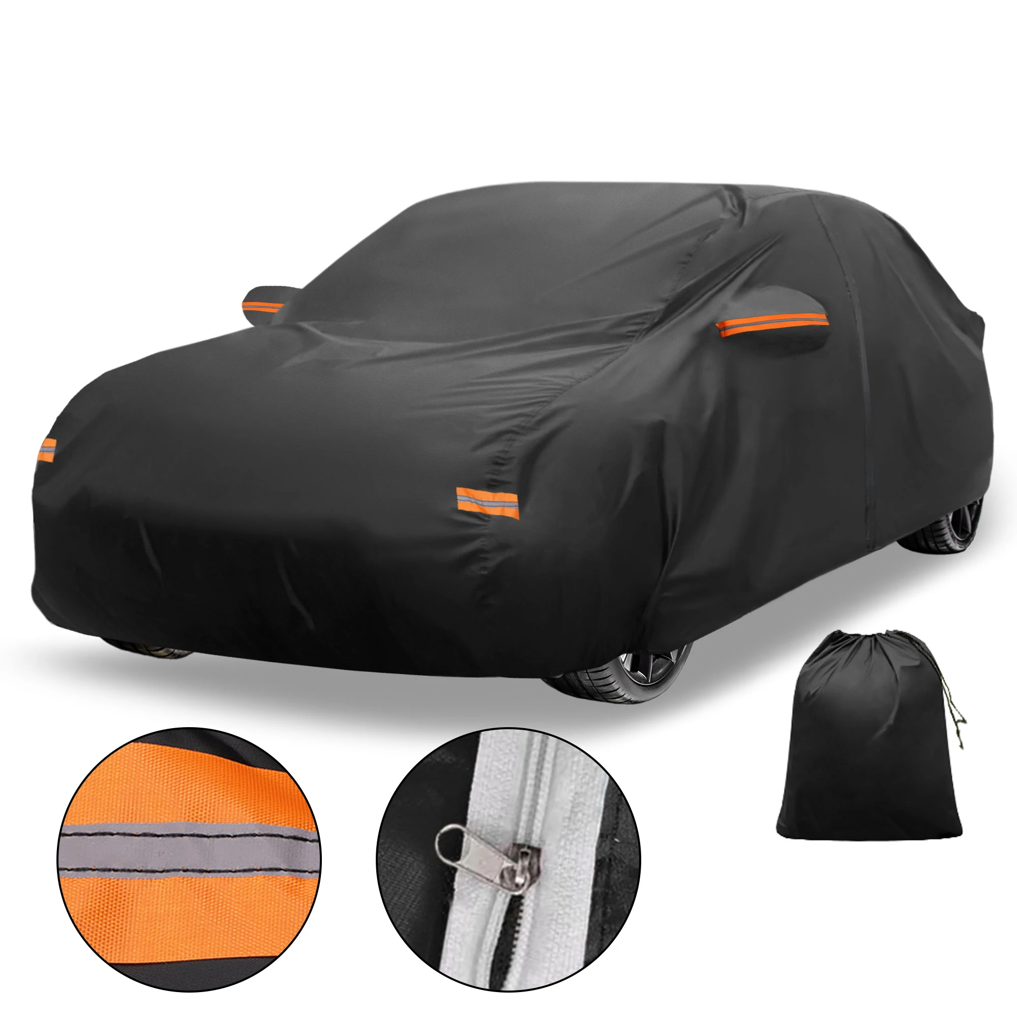 

Motoforti Car Cover Outdoor Waterproof Sun Rain Hail Protection with Left Side Door Zipper 210D-PU for Lexus ES Sedan