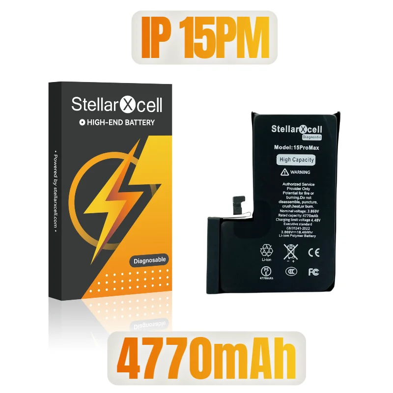 StellarXcell Diagnostische Batterij Geen onbekende onderdelen geen pop-up bericht voor iphone 12mini 13Promax 14Plus 15Pro max Met gratis tools - afbeelding 1