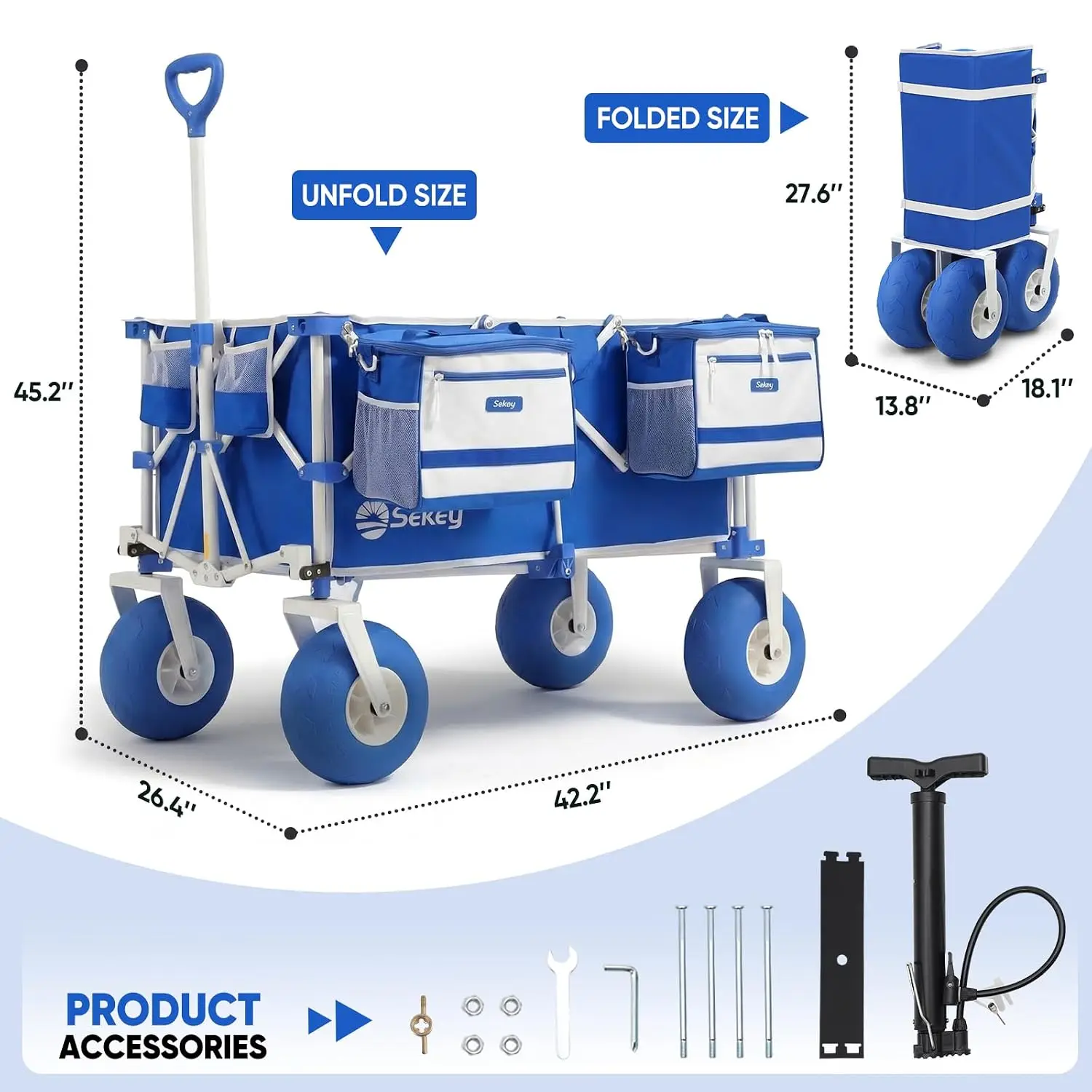 Heavy Duty Beach Wagon with 9