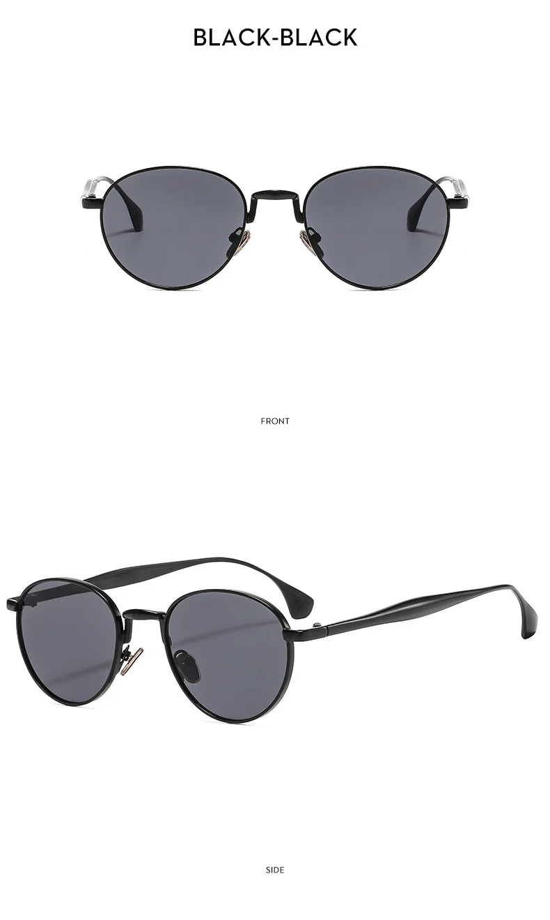 SHAUNA Retro Metall Runde Punk Männer Sonnenbrille Shades UV400 Mode Trend Gradienten Frauen Sonnenbrille – Detail 14
