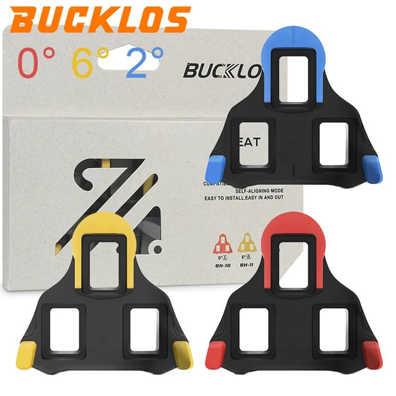 BUCKLOS Bicycle Clipless Pedal Cleat for SH10 SH11 SH12 Road Bike Self-locking Pedal Cleat for SPD-SL Cycling Shoe Cleats
