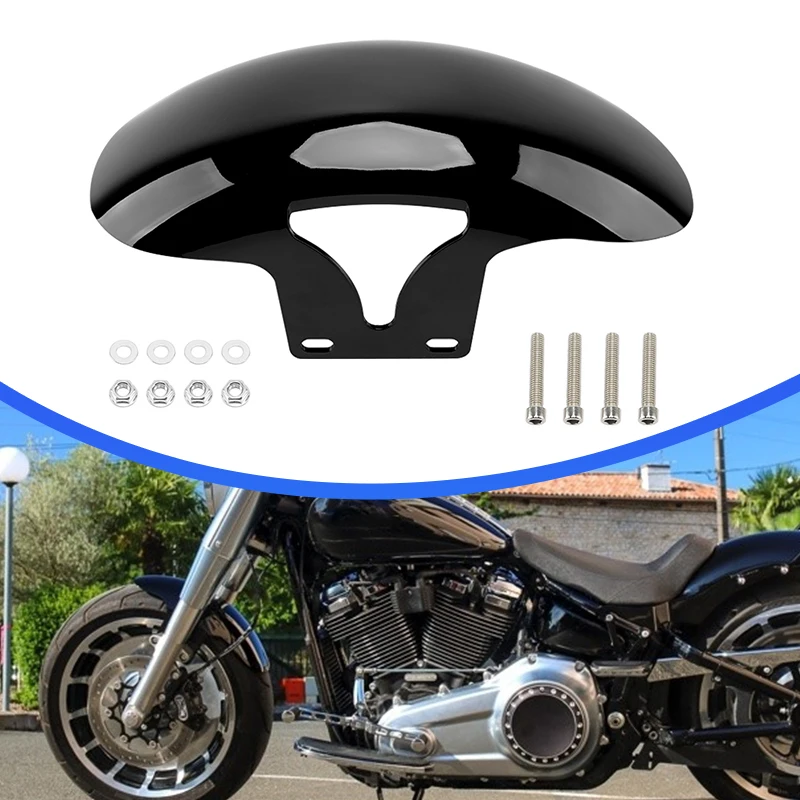 

Motorcycle Gloss Black Front Fender ABS Mudguard Protector Cover Waterproof For Harley Softail M8 Fatboy FLFBS FLFB 2018 2019-UP